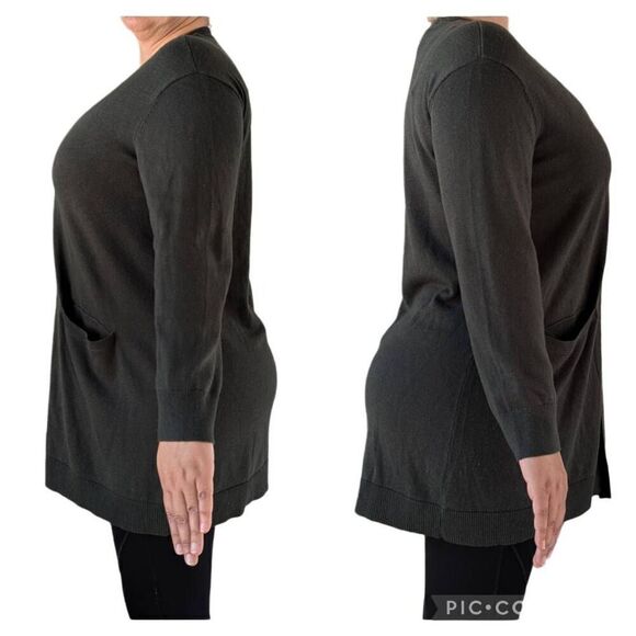 Coldwater Creek Olive Green Long Cardinal One Button Pockets Casual Fit Size M - Picture 3 of 6